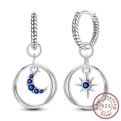 Star & Moon Hoop Earrings