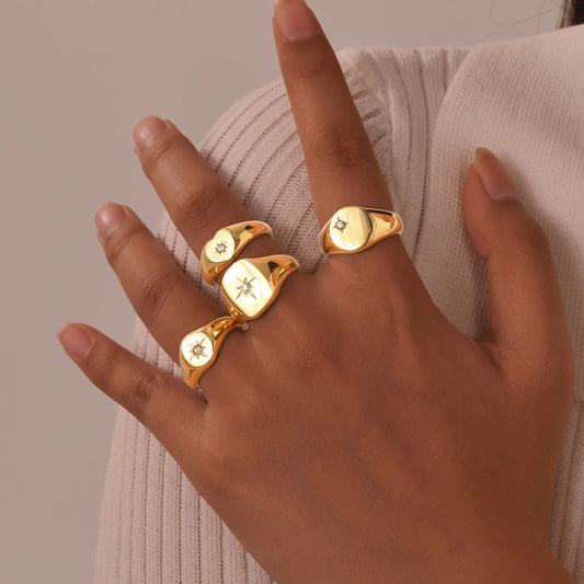 Sparkling Pave Zircon Signet Ring