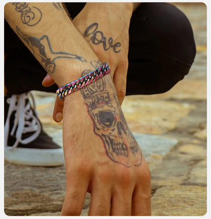 Regenbogen-kubanisches Gliederarmband