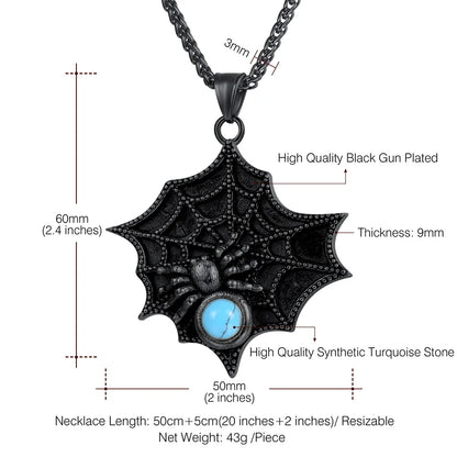 Gothic Spider Web Statement Necklace