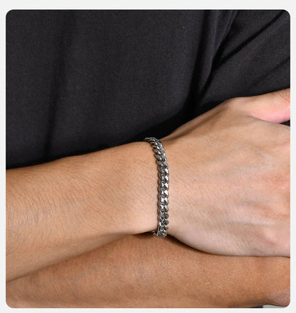 Massives kubanisches Gliederarmband (6–12 mm)
