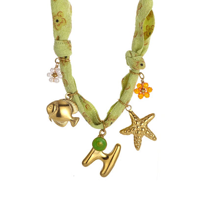 Colorful Silk Scarf Necklace