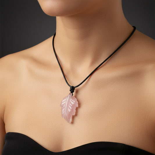 Natural Stone Leaf Pendant