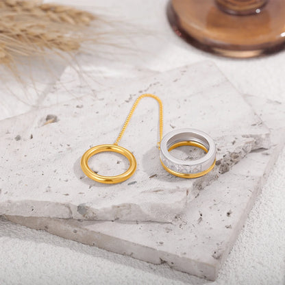 Double Layer Chain Tassel Ring