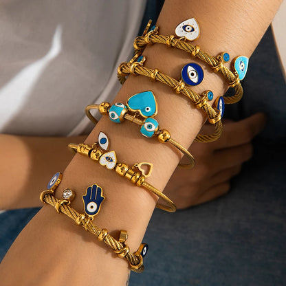 Armband mit Herzanhänger „Böses Auge“
