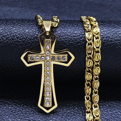 Crystal Saint Benedict Medal Necklace