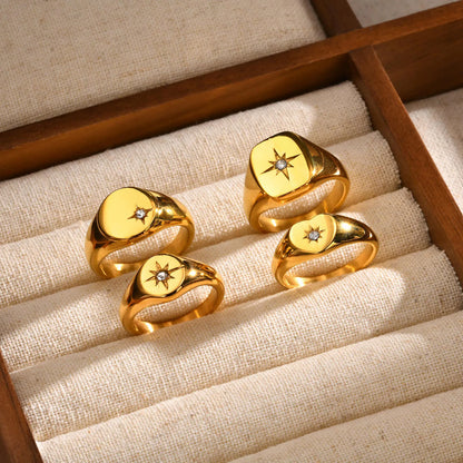 Sparkling Pave Zircon Signet Ring