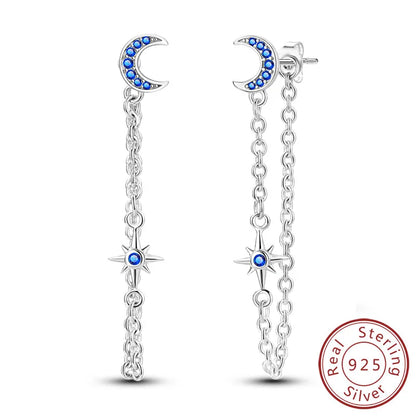 Star & Moon Hoop Earrings