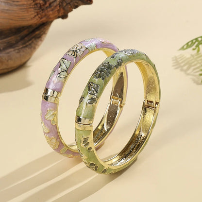 Vintage Cloisonné Flower Bangle