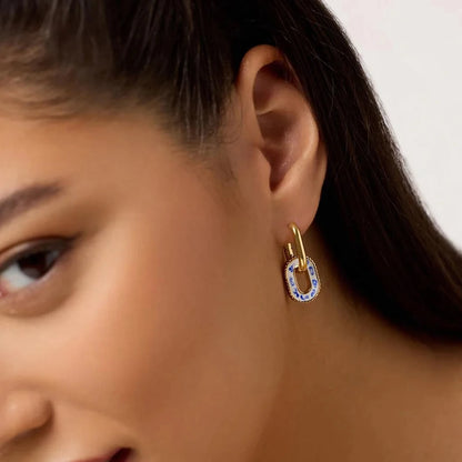Enamel Flower Hoop Earrings