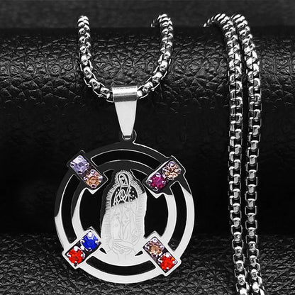 Crystal Saint Benedict Medal Necklace