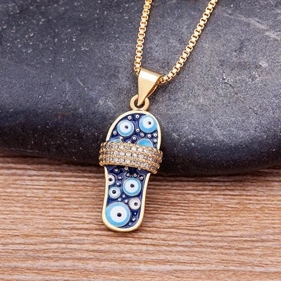 Enamel Slipper Necklace
