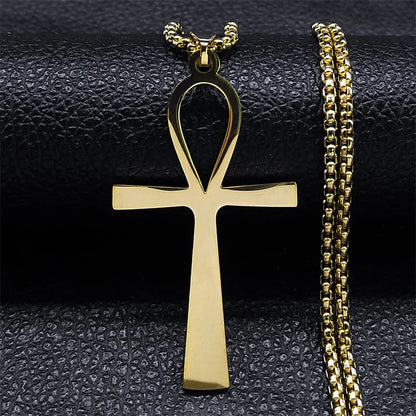 Black Ankh Amulet Necklace
