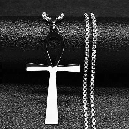 Black Ankh Amulet Necklace