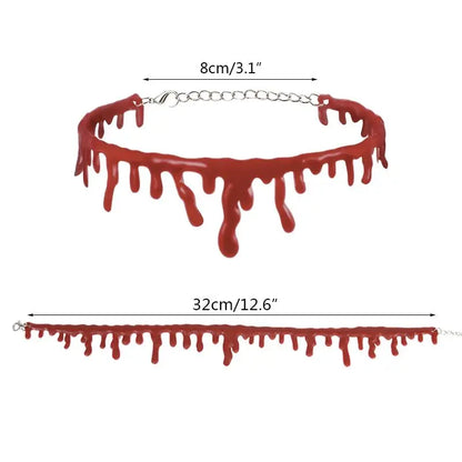 Realistic Blood Drip Choker Necklace