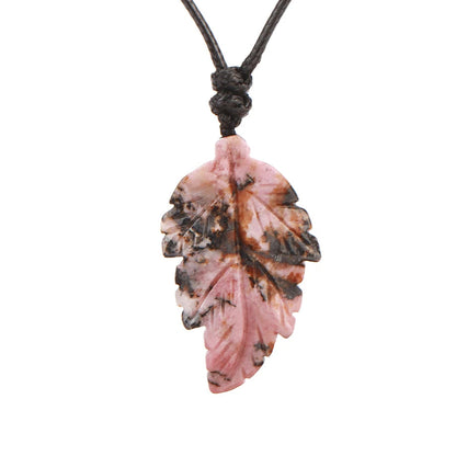 Natural Stone Leaf Pendant