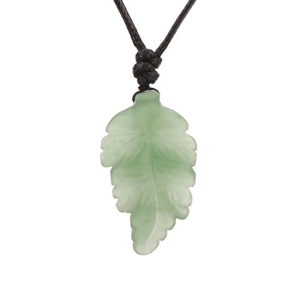 Natural Stone Leaf Pendant
