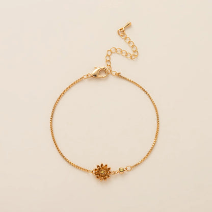 Dezember Armband mit Zirkonia-Blumenanhänger
