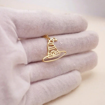Dainty Witch Hat Charm Necklace