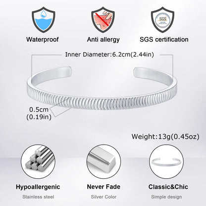 Minimalistischer 5mm C-Cuff Armreif