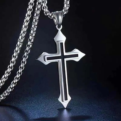 Stainless Steel Outline Cross Pendant