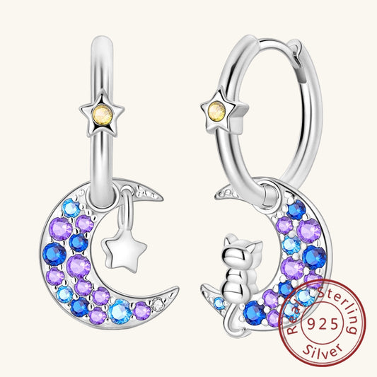 Star & Moon Hoop Earrings