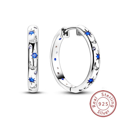 Star & Moon Hoop Earrings