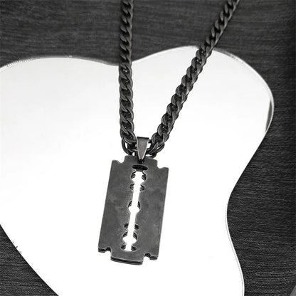 Gothic Punk Razor Blade Necklace