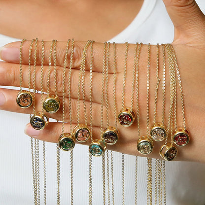12 Birthstone Pendant Necklace