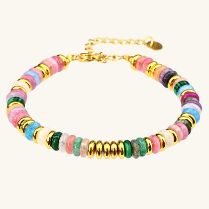 Böhmisches Naturstein-Perlenkettenarmband