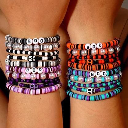 Gothic Beaded Bracelet Stack (5-Piece Set)