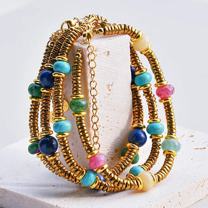 Böhmisches Naturstein-Perlenkettenarmband