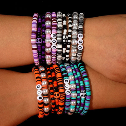 Gothic Beaded Bracelet Stack (5-Piece Set)