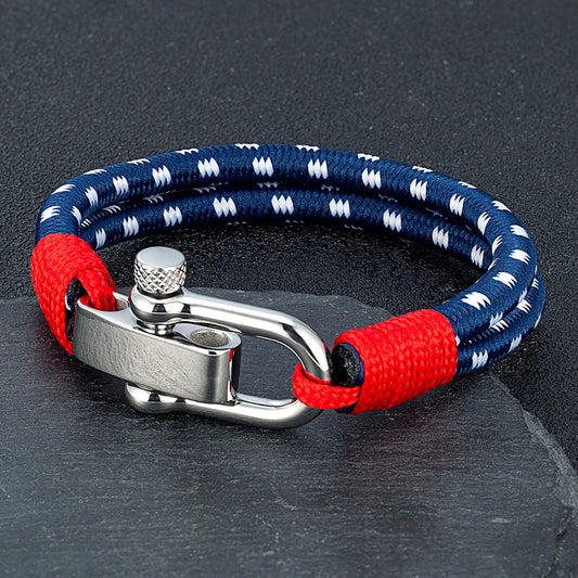 Nautical Rope & Steel Shackle Bracelet