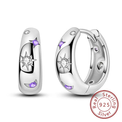Star & Moon Hoop Earrings