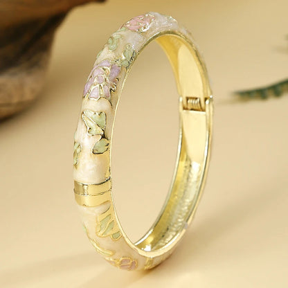 Vintage Cloisonné Flower Bangle