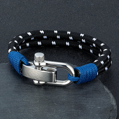 Nautical Rope & Steel Shackle Bracelet