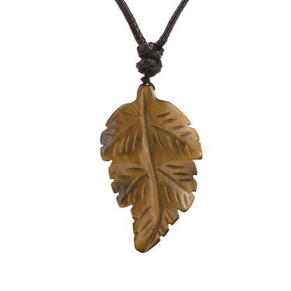 Natural Stone Leaf Pendant