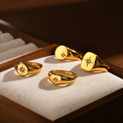 Sparkling Pave Zircon Signet Ring
