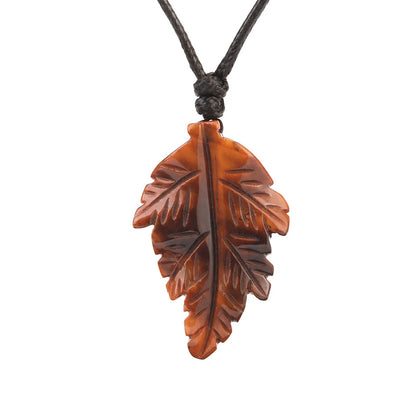 Natural Stone Leaf Pendant