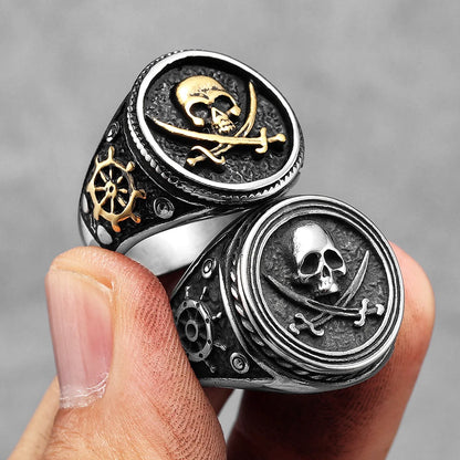 Jolly Roger Pirate Skull Ring