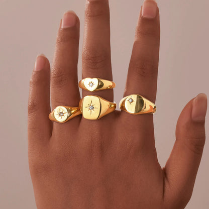 Sparkling Pave Zircon Signet Ring