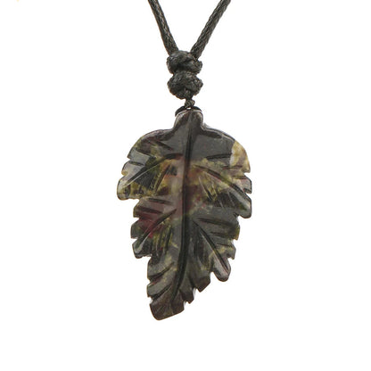 Natural Stone Leaf Pendant