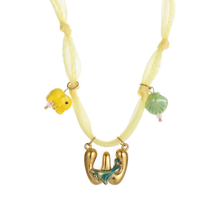 Colorful Silk Scarf Necklace