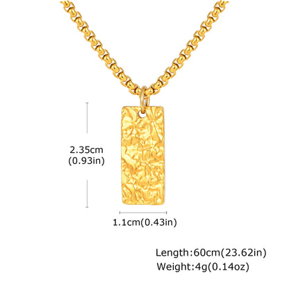 Geometric Rectangular Pendant Necklace