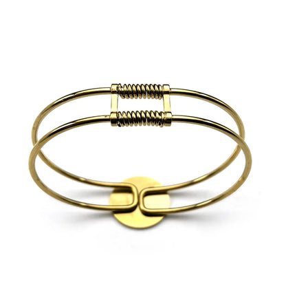 Virgin Mary Medallion Cuff Bangle