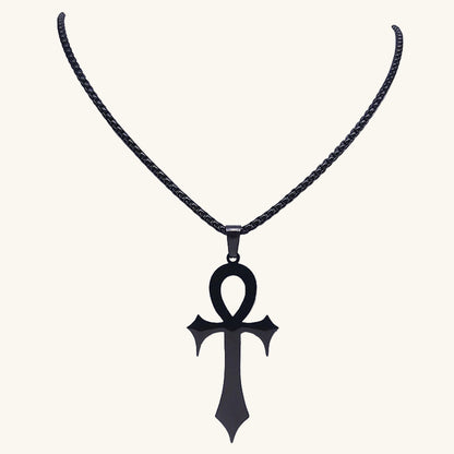 Black Ankh Amulet Necklace