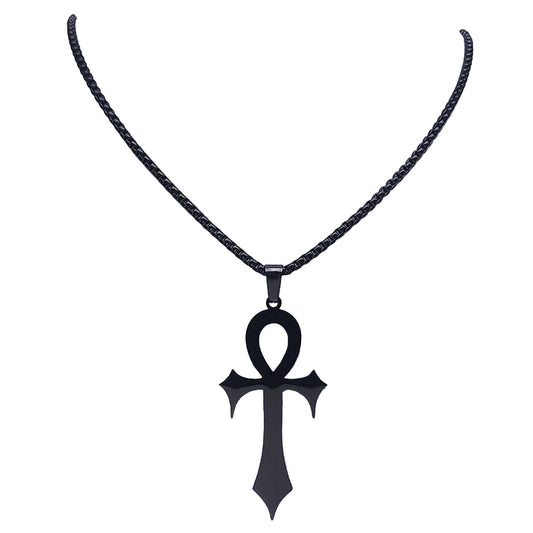 Black Ankh Amulet Necklace