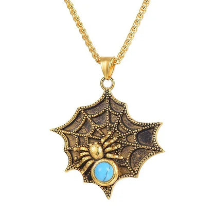 Gothic Spider Web Statement Necklace