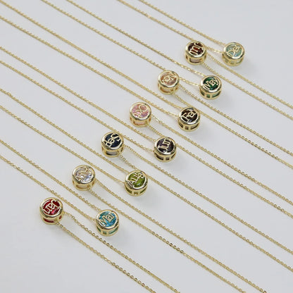 12 Birthstone Pendant Necklace